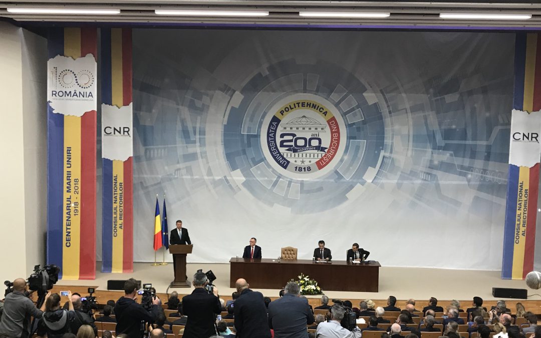 President Klaus Iohannis at the University Politehnica of Bucharest